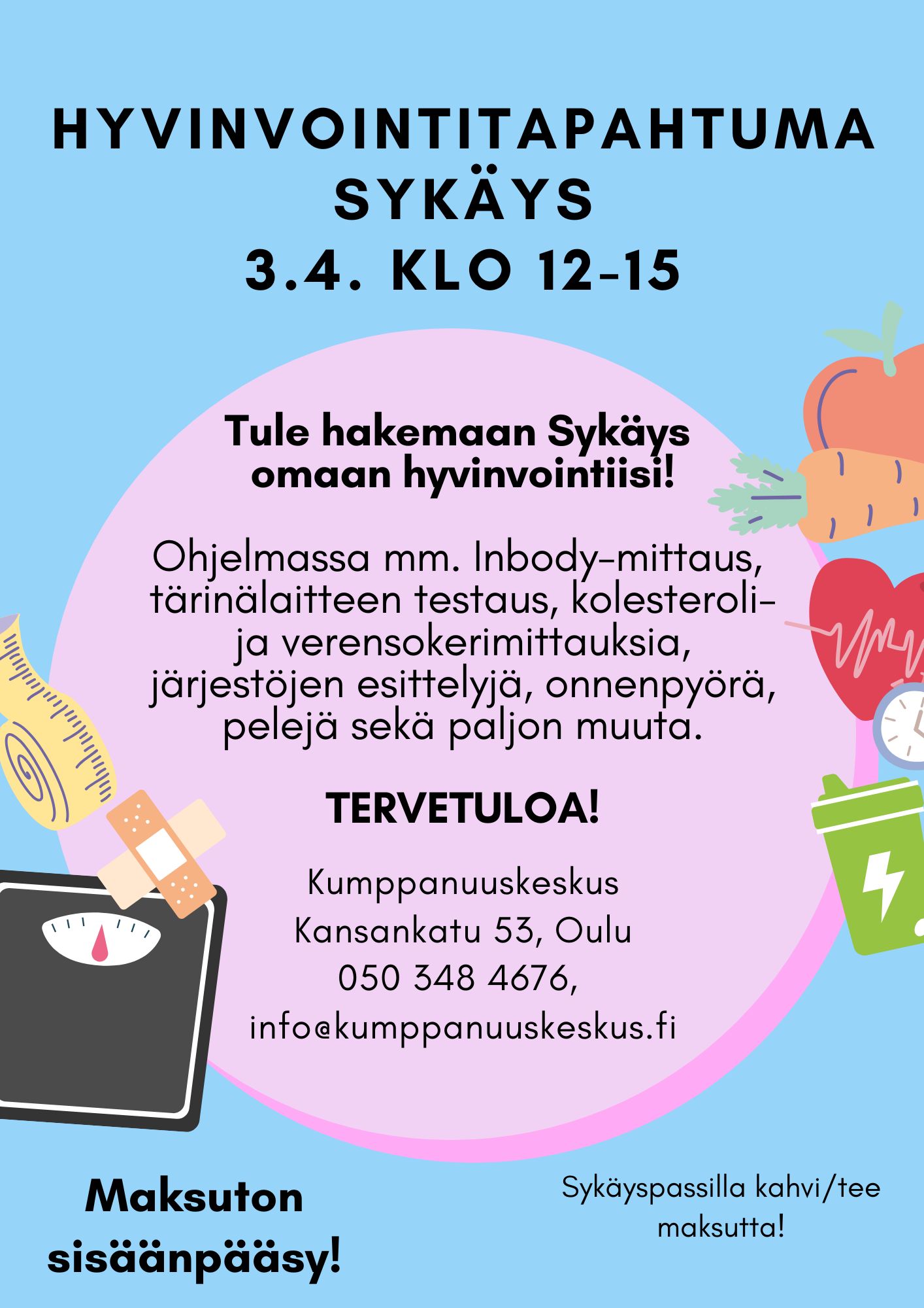 Hyvinvointitapahtuma Sykäyksen mainos.